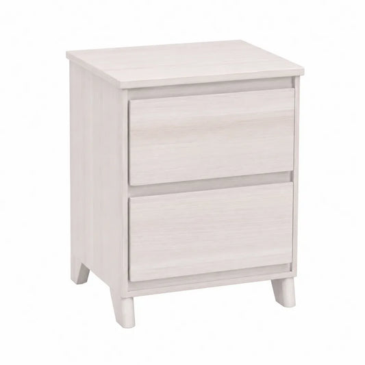 Comodino in MDF con 2 cassetti, Bianco